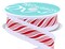 RG Ribbon: 1.5" Peppermint Twist Wired Ribbon with Fuzzy Drift Edges - 10 Yards - Red, White - For Bows, Wreaths, Crafts and Christmas Decorations